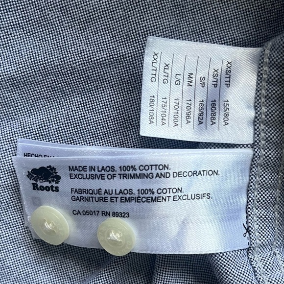 Roots Blue Long Sleeve Button Down 100% Cotton Men’s Shirt Size XXL Casual - Picture 6 of 10